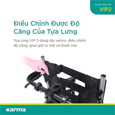 Xe Lăn Cao Cấp Đài Loan Karma VIP2- Hỗ Trợ Ngả Nằm Giúp Chăm Sóc Toàn Diện