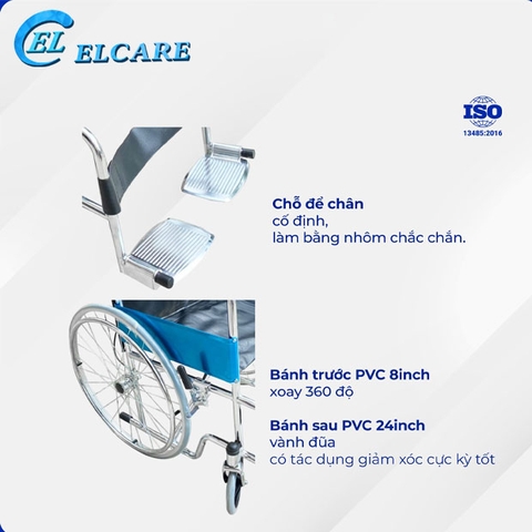 OROMI DY01809 - Xe Lăn Ghế Da, Không Phanh