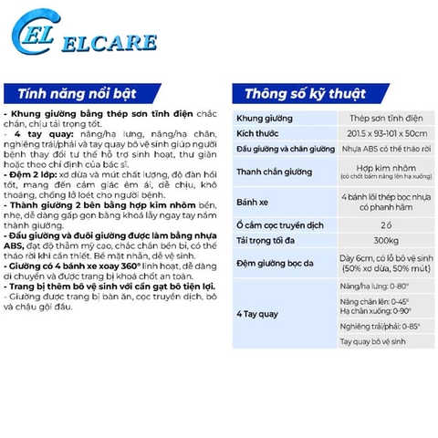 Giường Y Tế 4 Tay Quay Đa Năng - ZL-FH-Z01 New