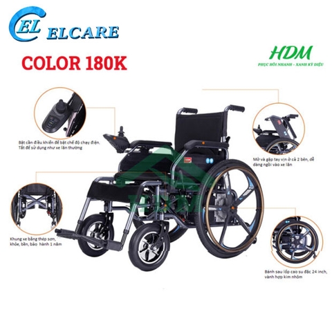 Xe lăn điện COLOR 180K vành đúc