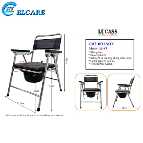Ghế Bô Vệ Sinh Inox Lucass G87