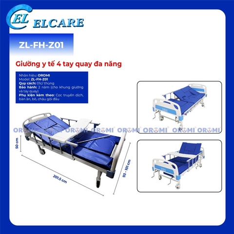 Giường Y Tế 4 Tay Quay Đa Năng - ZL-FH-Z01 New