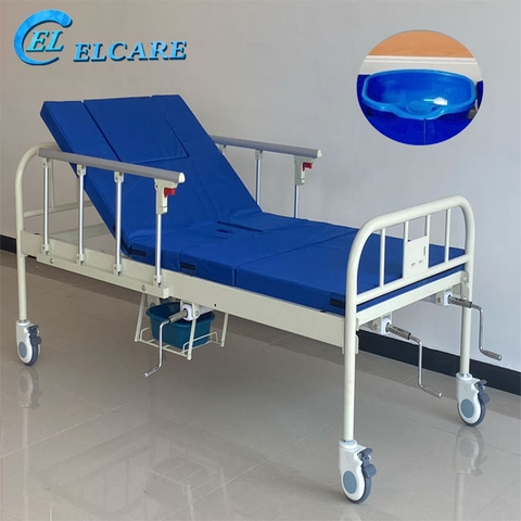GIƯỜNG BỆNH NHÂN GBM-097 03 TAY QUAY CÓ CHẬU GỘI ĐẦU NEW