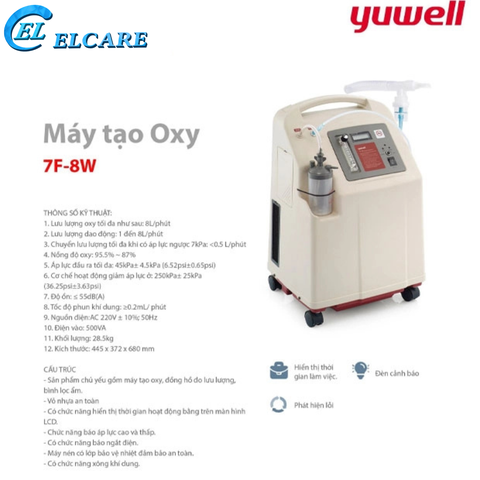 Máy Tạo Oxy Công Suất 8L/Phút Yuwell 7F-8/8W
