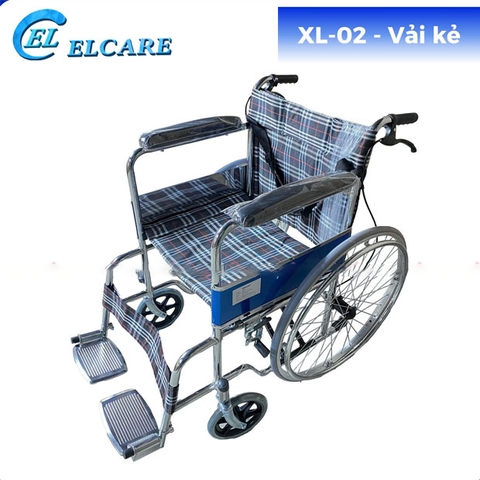 Xe Lăn Khung Thép Mạ Crom Gấp Gọn, Có Phanh Tay - XL-02