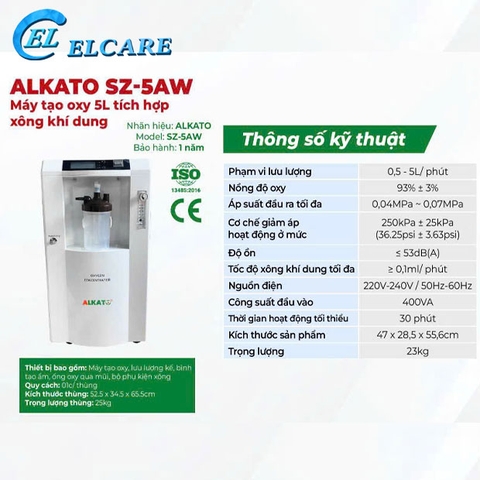 Máy Tạo Oxy Công Nghệ Nhật Bản Alkato 5 Lít kiểu mới 2024