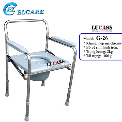Ghế bô vệ sinh không bánh xe mặt nhựa Lucass G26