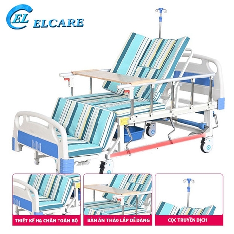 Giường Bệnh Nhân AKIKO A85-04 - Giường Y Tế 4 Tay Quay New