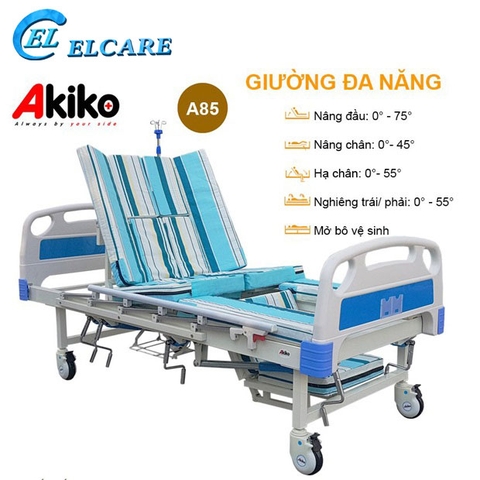 Giường Bệnh Nhân AKIKO A85 - Giường Y Tế 5 Tay Quay New