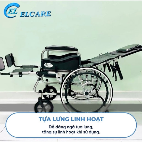 Xe Lăn Đa Năng Lucass X67 Có Bô, Ngả Nằm Khung Sắt Sơn