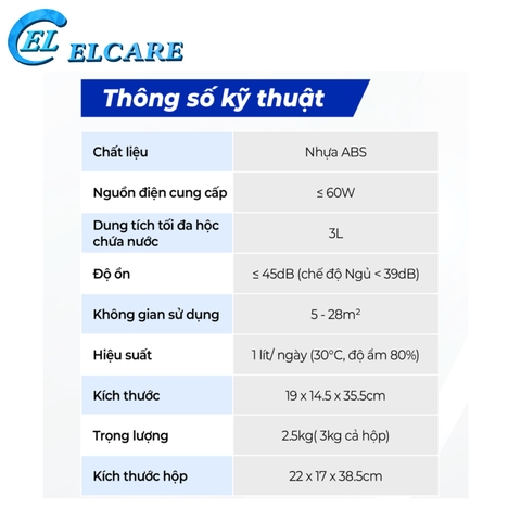 Máy Hút Ẩm Không Khí Thông Minh 3L Oromi YP2118