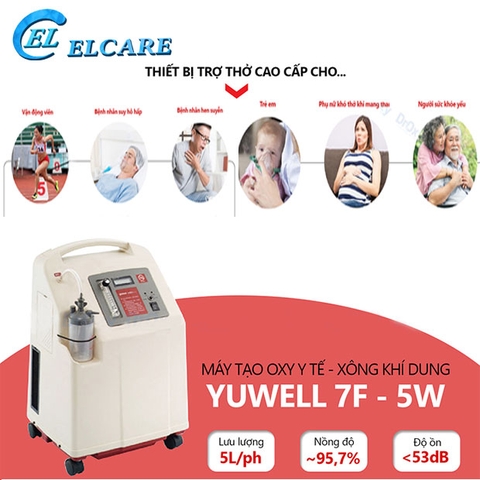 Máy tạo oxy Yuwell 7f-5 5L/phút mạnh mẽ, bền bỉ