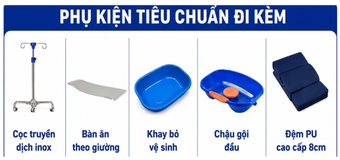 Giường Y Tế 5 Chức Năng ELCARE M04 Chính Hãng, Tải Trọng 250kg