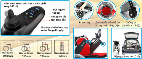 Xe lăn điện Akiko A97 New