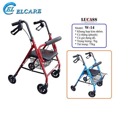 Xe Đẩy Tập Đi Lucass W-14 (W14) Dành Cho Người Già, Người Tai Biến Đi Lại Kém
