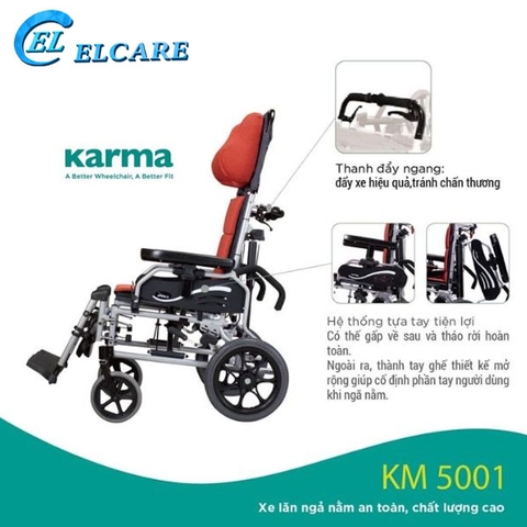 Xe Lăn Ngả Nằm Cao Cấp Karma KM5001 New