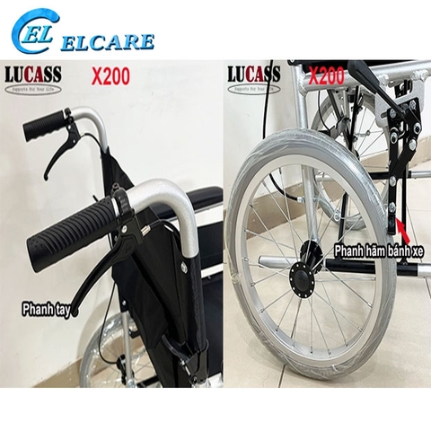 Xe lăn khung nhôm gọn nhẹ Lucass X200