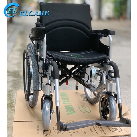 Xe Lăn Điện Tiêu chuẩn HDM  W66011 bánh tăm , có vành lăn tay