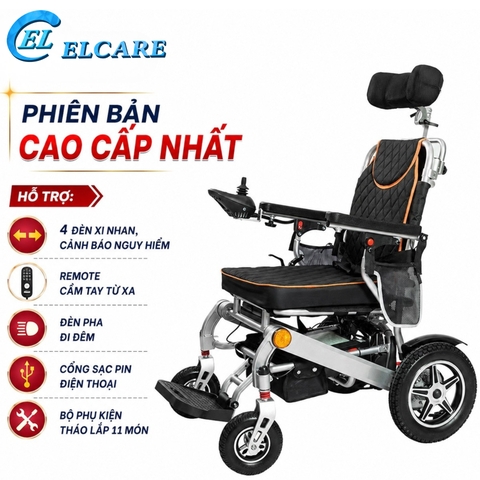 Xe Lăn Điện Phiên Bản Cao Cấp Nhất Với Xi Nhan, Đèn Đi Đêm, Điều Khiển Từ Xa, Cổng Sạc Điện Thoại Hongye-W580