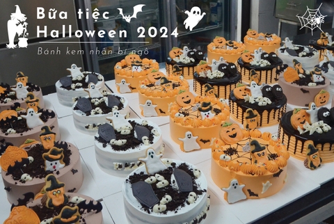Bánh kem halloween nhân bí ngô