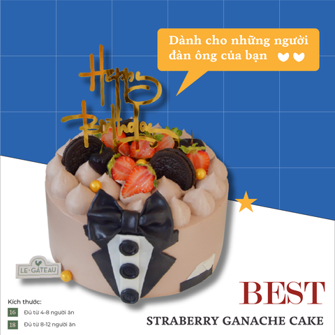 Chiếc Bánh Kem Chocolate Vị Ganache & Dâu Đặc Biệt Cho Phái Mạnh!