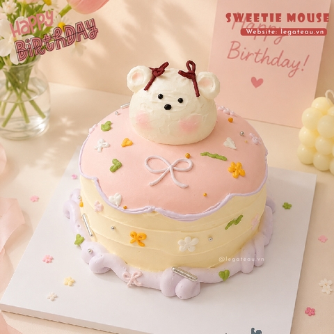 Bánh Sweetie Mouse – Chuột Nơ Hồng