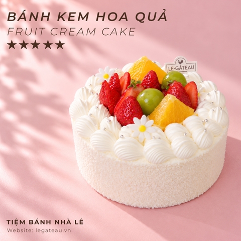 Bánh kem hoa quả dừa