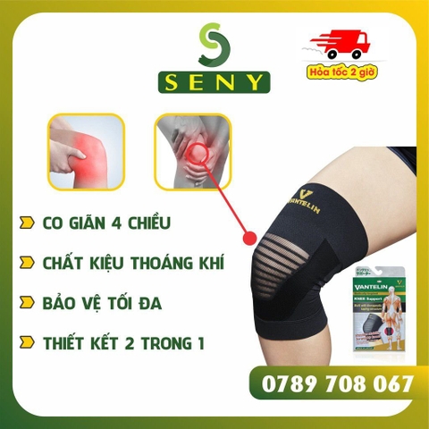 Băng gối thể thao Vantelin Nhật Bản bảo vệ dây chằng đầu gối khỏi bị chấn thương - SIZE XL (40-43cm)