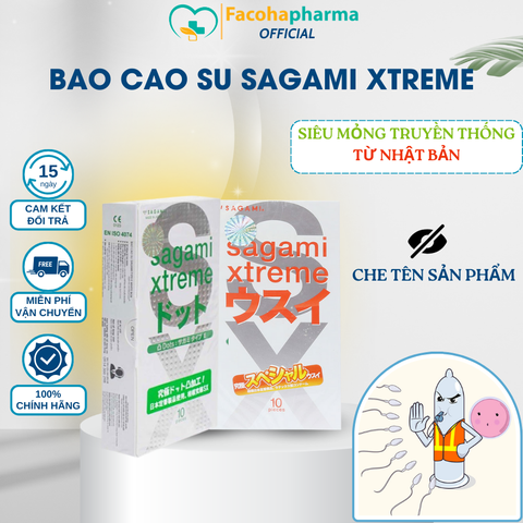 Bao cao su siêu mỏng Xtreme tăng cảm giác chân thật, chất lượng cao cấp từ Nhật Bản, bcs Sagami bảo đảm an toàn giá rẻ