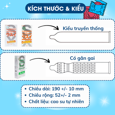 Bao cao su siêu mỏng Xtreme tăng cảm giác chân thật, chất lượng cao cấp từ Nhật Bản, bcs Sagami bảo đảm an toàn giá rẻ
