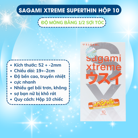Bao cao su siêu mỏng Xtreme tăng cảm giác chân thật, chất lượng cao cấp từ Nhật Bản, bcs Sagami bảo đảm an toàn giá rẻ