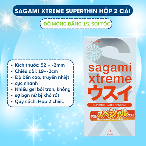 Bao cao su siêu mỏng Xtreme tăng cảm giác chân thật, chất lượng cao cấp từ Nhật Bản, bcs Sagami bảo đảm an toàn giá rẻ