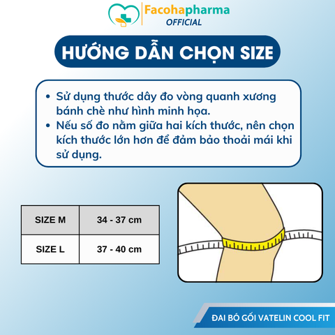 Đai bó gối thể thao Vantelin Cool Fit mềm mại, co giãn tốt giúp bảo vệ đầu gối - MADE IN JAPAN
