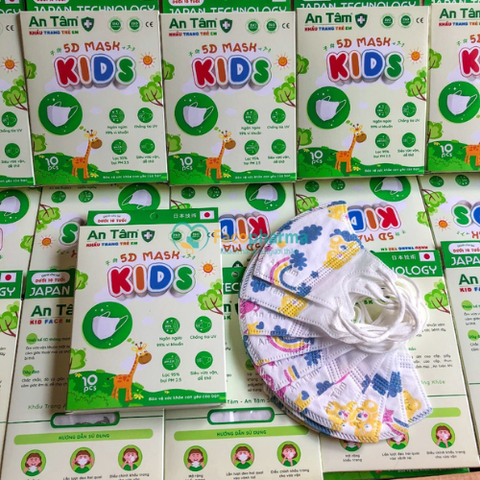 Khẩu trang Trẻ em 5D Mask Bé 1 đến 8 tuổi kháng khuẩn chống tia UV bảo vệ làn da bé