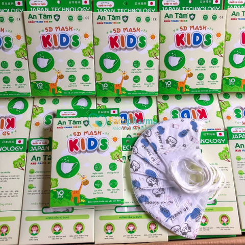 Khẩu trang Trẻ em 5D Mask Bé 1 đến 8 tuổi kháng khuẩn chống tia UV bảo vệ làn da bé