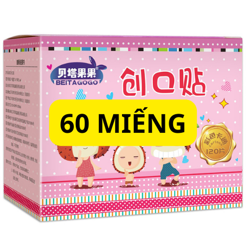 Băng keo cá nhân hình dễ thương chống thấm nước hộp 120 miếng