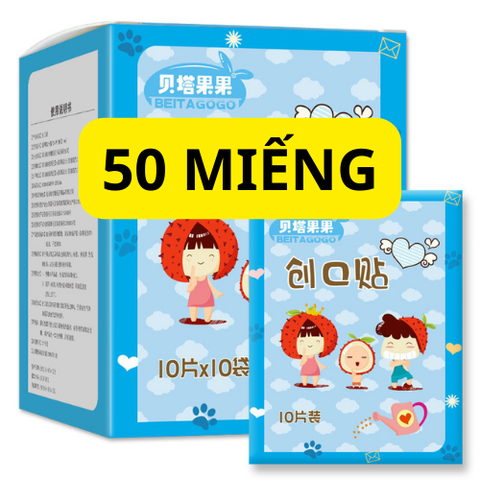 Băng keo cá nhân trong suốt hộp 100 miếng, độ bám dính tốt, trang trí dễ thương