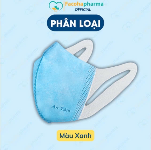 Khẩu trang y tế 3D mask An Tâm hộp 50 cái khẩu trang chống bụi mịn thoáng khí dành cho người lớn