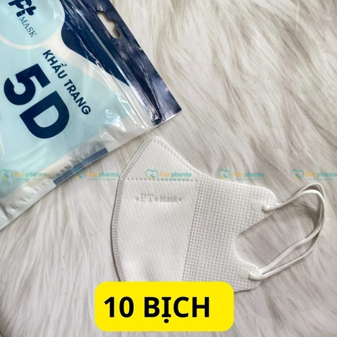 Khẩu trang 5D PT màu đen, trắng, hồng, xanh, xám hàng chính hãng