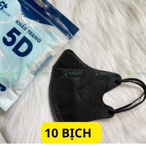 Khẩu trang 5D PT màu đen, trắng, hồng, xanh, xám hàng chính hãng
