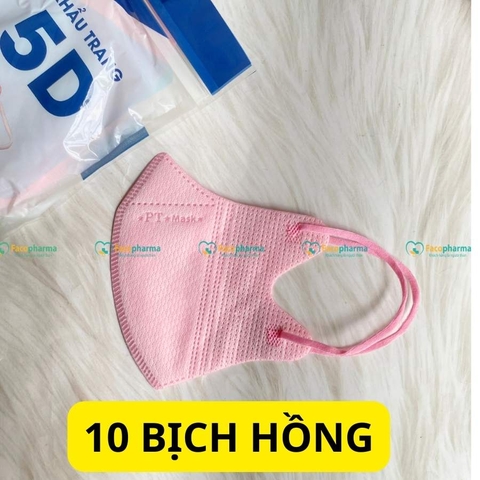 Khẩu trang 5D PT màu đen, trắng, hồng, xanh, xám hàng chính hãng