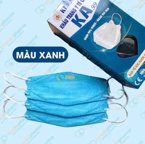 Khẩu trang 4D KA99 Khánh An chống bụi mịn 4 lớp cao cấp hộp 30 cái
