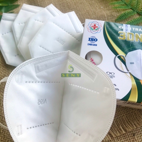 Khẩu trang y tế 4 lớp 3DN95 Khánh An hộp 10 cái khẩu trang trắng chống bụi mịn dành cho người lớn