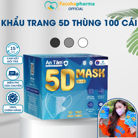 Khẩu trang 5D An Tâm giá tốt thùng 100 cái