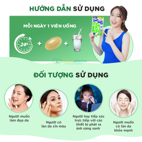 Viên uống hỗ trợ sáng da DHC Nhật Bản giúp đem lại làn da đều màu (30 viên/gói)