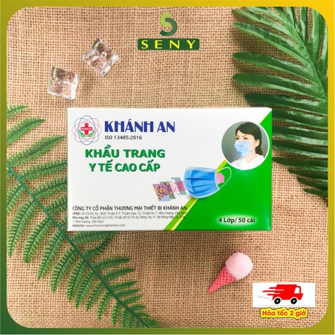 Khẩu trang y tế 4 lớp kháng khuẩn Khánh An 50 cái/hộp