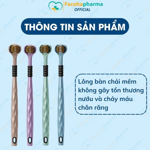 Bàn chải đánh răng 3 mặt OralGos lông mềm, an toàn cho nướu (set 2 cái)