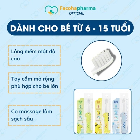 Bàn chải đánh răng cho bé từ 0 đến 15 tuổi lông siêu mềm