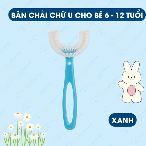Bàn chải silicon chữ U cho bé từ 6 đến 12 tuổi an toàn, không gây đau lợi - Hồng