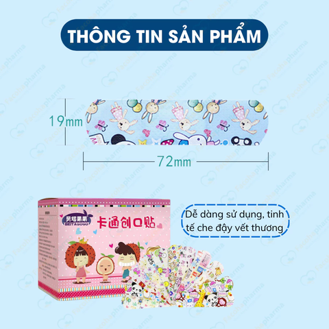 Băng keo cá nhân hình dễ thương chống thấm nước hộp 120 miếng
